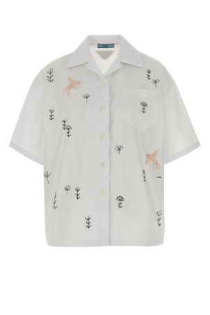 White poplin shirt Black PRADA (P447JRSOOO1918)