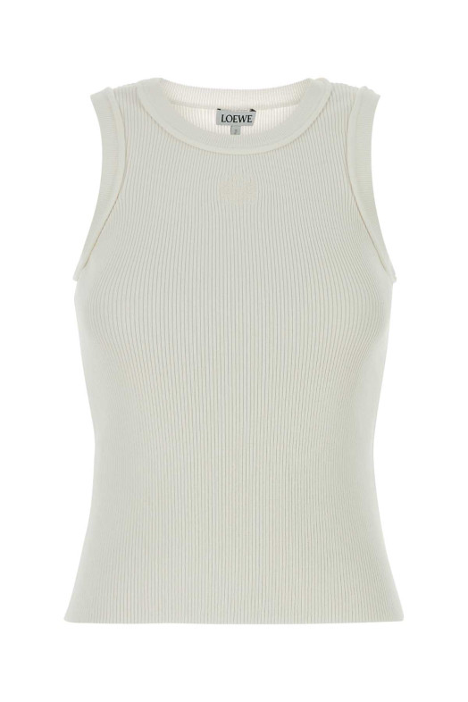White viscose blend tank top White LOEWE (S359Y55K51)
