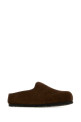 Коричневые замшевые тапочки Amsterdam от BIRKENSTOCK (1032552)