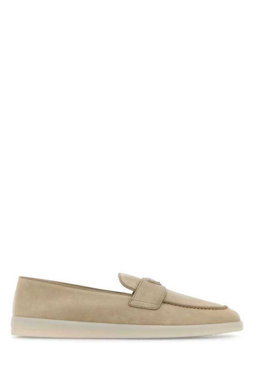 Лоферы из замши песочного цвета PRADA (2DG124FG001103)
