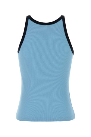 Light blue cotton tank top PRADA (39687SOOO6513)