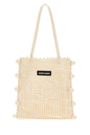 Ivory crochet handbag MIU MIU (5BA288VYDO2CRB)
