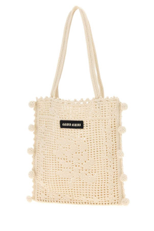 Ivory crochet handbag MIU MIU (5BA288VYDO2CRB)