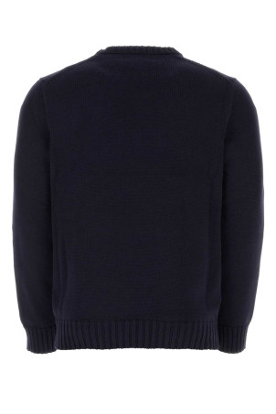Бавовняний светр темно-синього кольору Black POLO RALPH LAUREN (710718281)