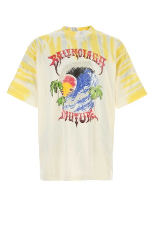 Ivory cotton oversize t-shirt BALENCIAGA (764235TUVP4)