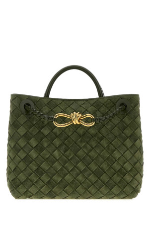 Bottle green suede small Andiamo handbag BOTTEGA VENETA (766014V5ZZ1)