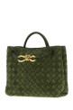 Маленькая замшевая сумочка Andiamo от BOTTEGA VENETA бутылочно-зеленого цвета (766014V5ZZ1)