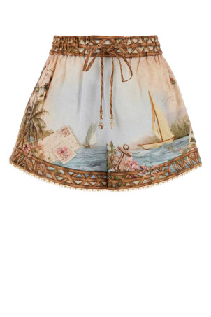 Printed linen Mahon shorts ZIMMERMANN (8143ASS263)