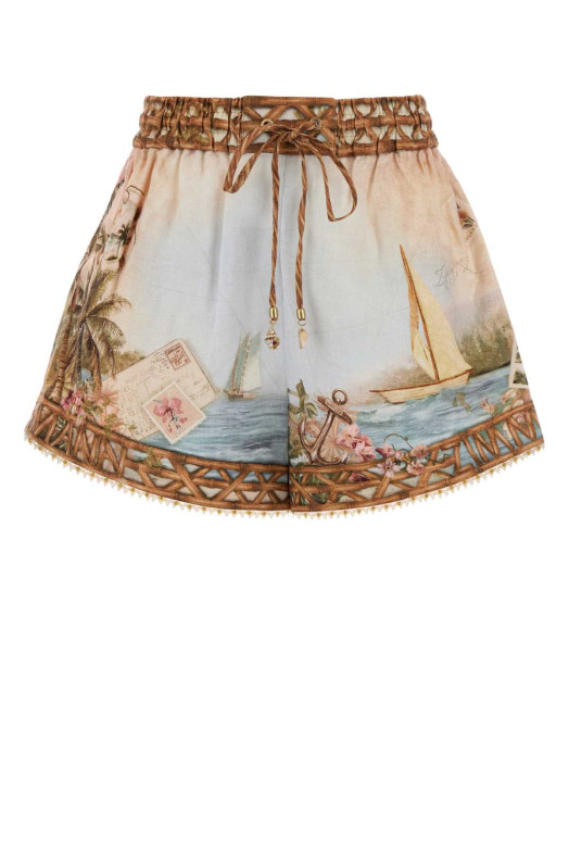 Printed linen Mahon shorts ZIMMERMANN (8143ASS263)