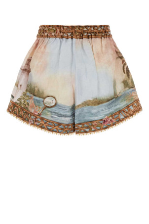Printed linen Mahon shorts ZIMMERMANN (8143ASS263)