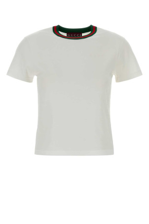 White cotton t-shirt GUCCI (819551XJHJA)