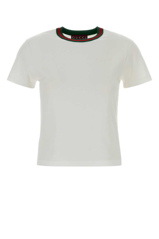 Белая хлопковая футболка GUCCI (819551XJHJA)