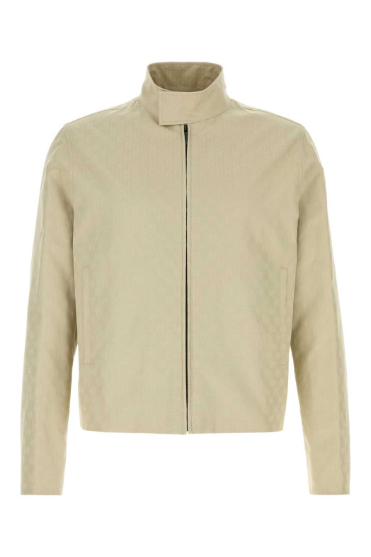 Хлопковая куртка GUCCI цвета «песок» (871650ZAUR4)