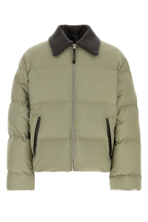 Sage green twill down jacket BOTTEGA VENETA (A003WVV6YS0)