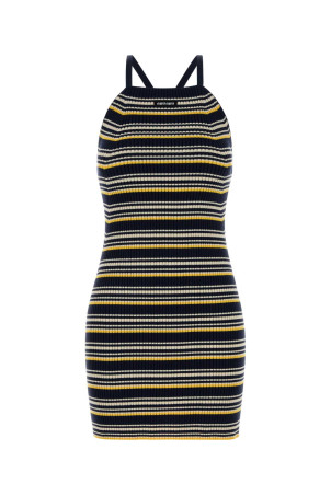 Embroidered cotton blend dress Blue MIU MIU (MMA927SOOO185J)
