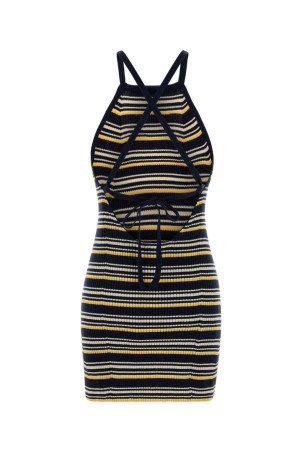 Embroidered cotton blend dress Blue MIU MIU (MMA927SOOO185J)