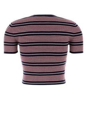 Embroidered cotton blend t-shirt PRADA (P24B3ESOOO19IM)