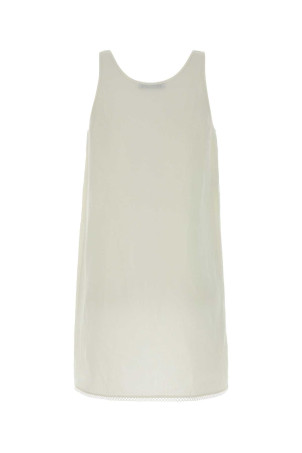 White linen mini dress Black PRADA (P3S59RSOOO122G)