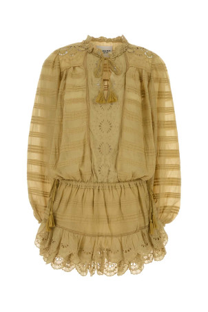 Mustard cotton Preya mini dress ISABEL MARANT ETOILE (RO0952FAD1J05E)