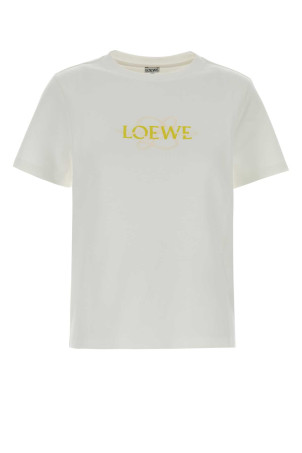 White cotton blend t-shirt White LOEWE (S359Y22XAV)