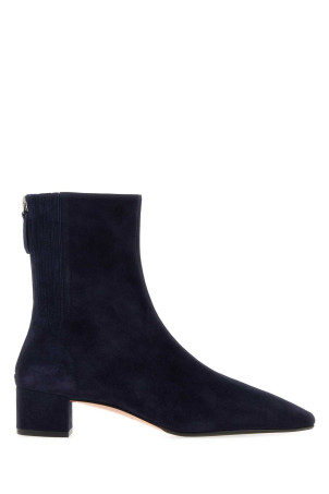 Dark blue suede Saint HonorÃ¨ ankle boots AQUAZZURA (SHOMIDB8SUE)