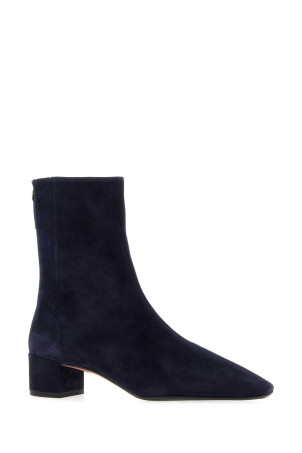 Dark blue suede Saint HonorÃ¨ ankle boots AQUAZZURA (SHOMIDB8SUE)