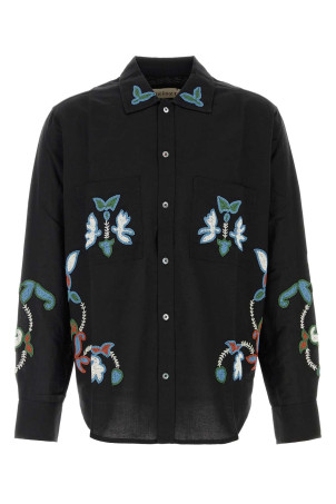Black cotton blend Rouat shirt Black BAZISZT (SR33012)