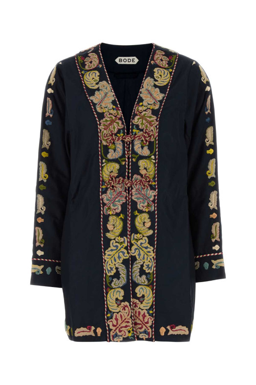 Navy blue cotton and viscose Feather Runner jacket Multicolor BODE (WRS26SH017)