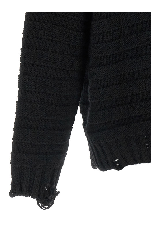 Кардиган из шерсти с эффектом потертости, черный MM6 MAISON MARGIELA SH0HP0005M13040900