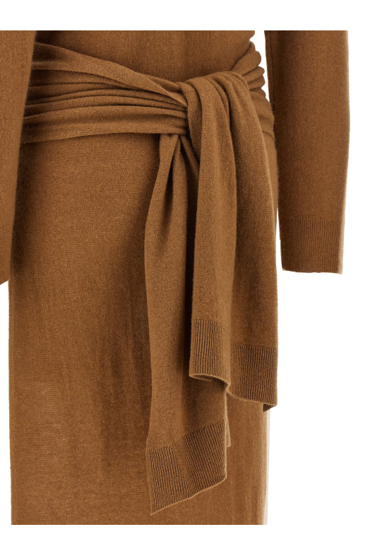 Long 'Gia' sweater knotted at the waist Beige