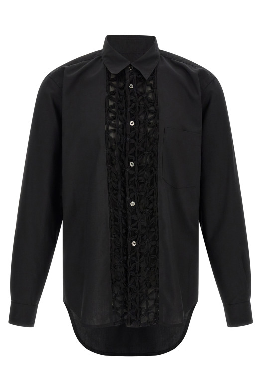 Рубашка с декоративными вставками, чёрная COMME DES GARÇONS HOMME PLUS PRB0190511