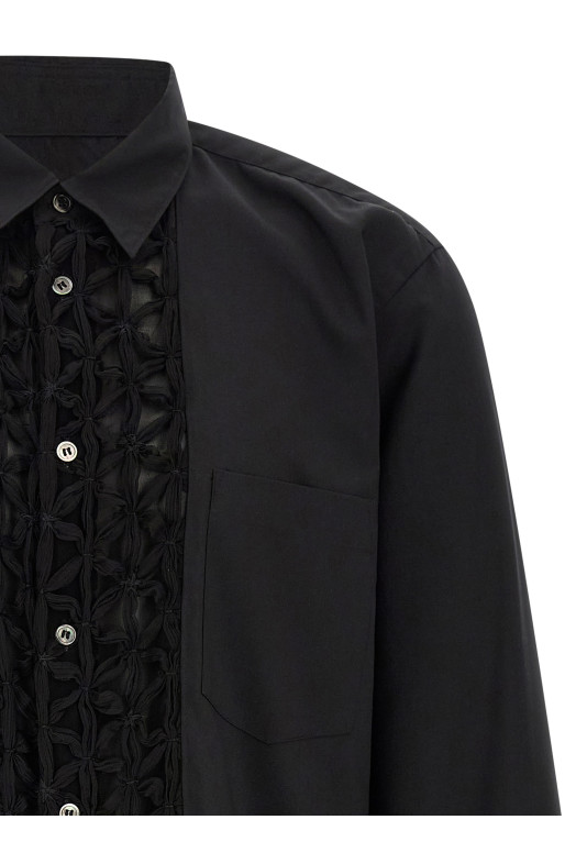 Рубашка с декоративными вставками, чёрная COMME DES GARÇONS HOMME PLUS PRB0190511