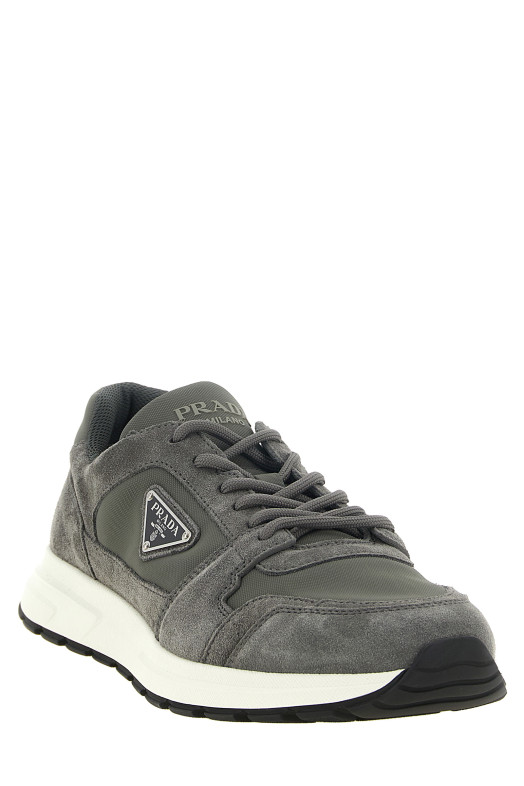 Grey suede 'Prada Prax' sneakers Gray