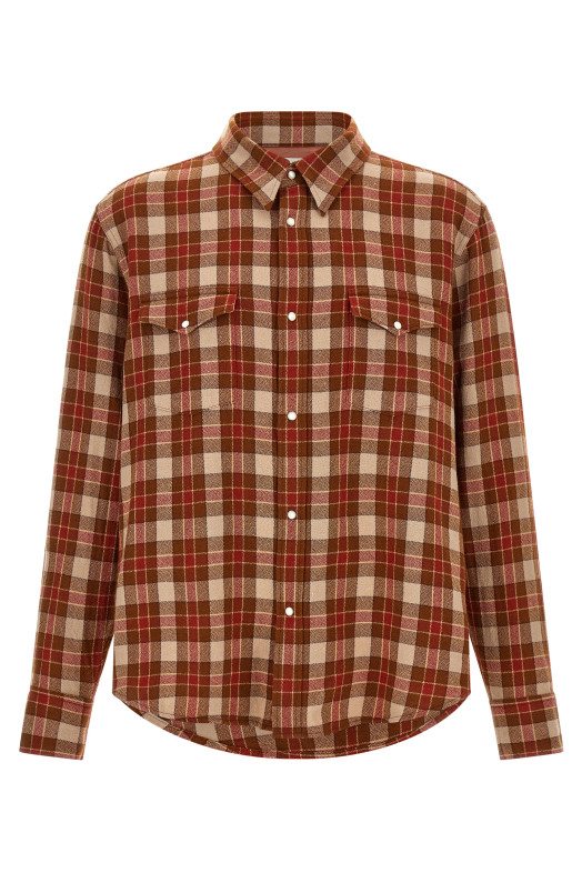 Red 'Meridian Check' shirt Red