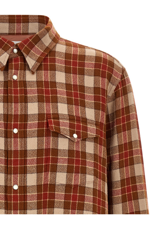 Red 'Meridian Check' shirt Red
