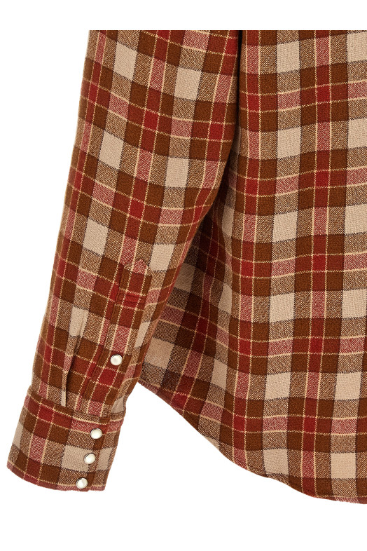 Red 'Meridian Check' shirt Red