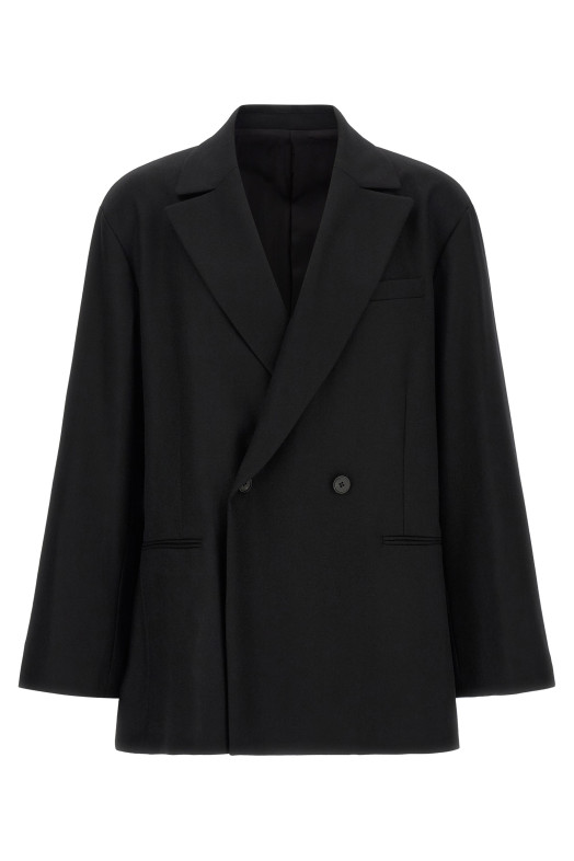 Flannel Belted Blazer Black