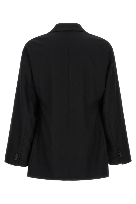 Flannel Belted Blazer Black