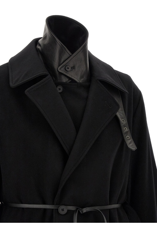 Черное пальто «Layered Combination» Черное ST1539BLACK