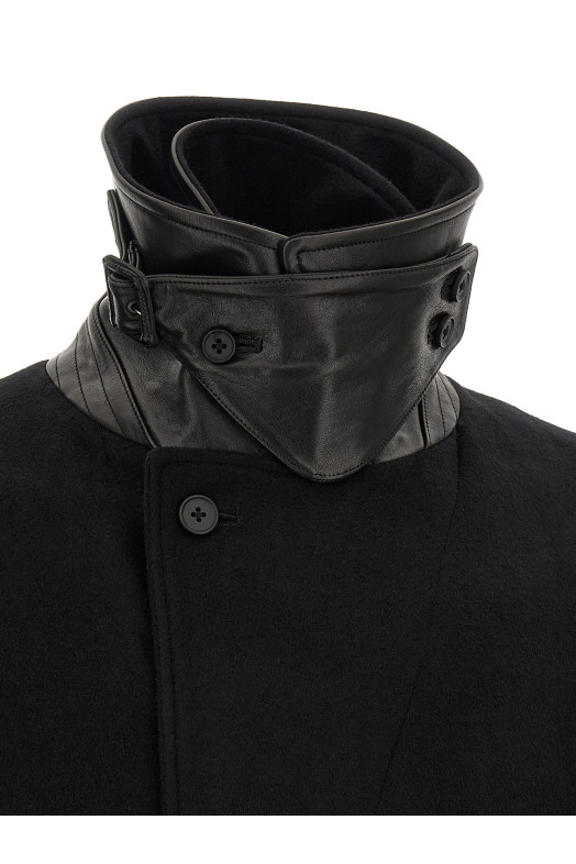 Черное пальто «Layered Combination» Черное ST1539BLACK