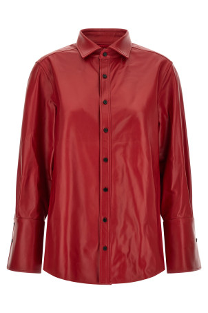 Red leather shirt Red