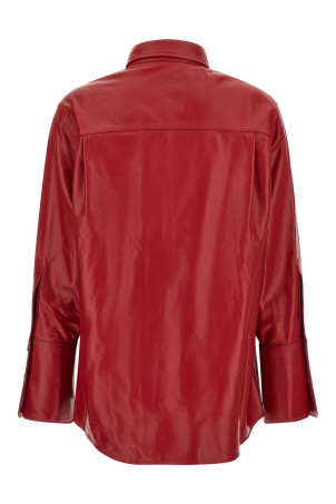 Red leather shirt Red