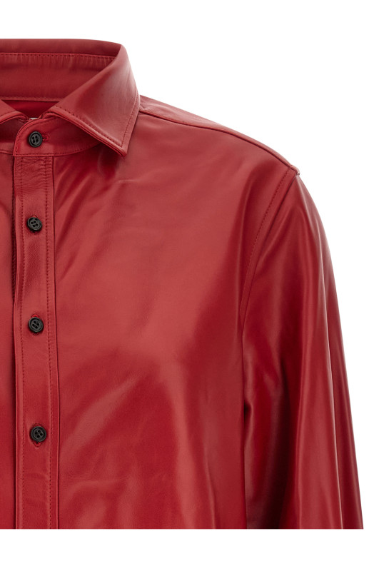 Красная кожаная рубашка Красная CO 2110ALGCHERRY