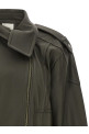 Green leather biker jacket Green