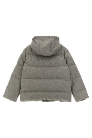 Grey wool flannel down jacket Gray