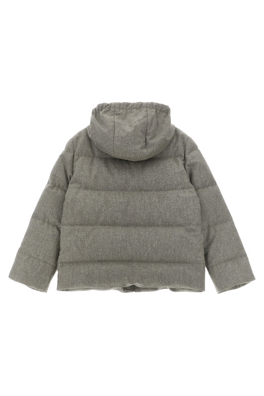Grey wool flannel down jacket Gray
