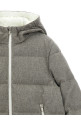 Grey wool flannel down jacket Gray