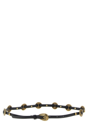 Engraved plaque belt Black