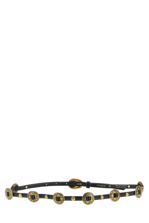Engraved plaque belt Black