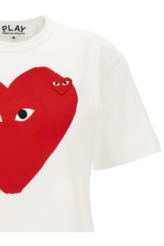 White 'Double Heart Emblem' T-shirt White